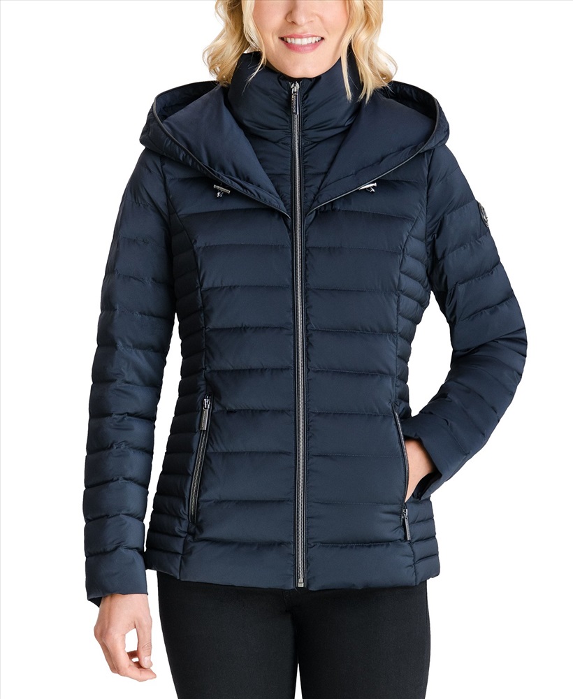 michael michael kors hooded stretch packable down puffer coat