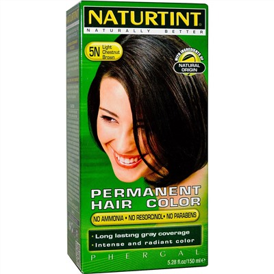 Naturtint, Постоянная краска для волос, 5N коричневый светло-каштановый, 5.98 жидких унций (170 мл)