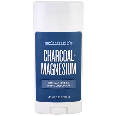 Schmidt's Natural Deodorant, Активированный уголь + магний, 3,25 унций (92 г)