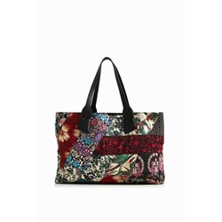 Bolso shopping bag jacquard floral