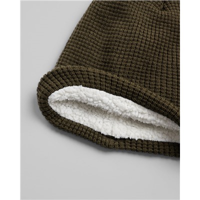 WAFFLE SHERPA-LINED BEANIE