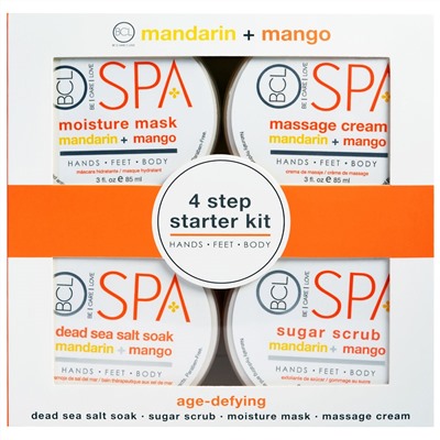Petal Fresh, BCL Spa, 4 Step Starter Kit, Age Defying, Mandarin + Mango, 4 - 3 fl oz (85 ml) Each