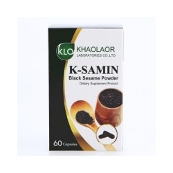 Черный Кунжут Микроминизированный В Капсулах Khaolaor 60 шт/ Khaolaor K-SAMIN Black Sesame Powder 60 Capsules