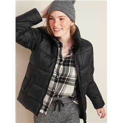 Frost-Free Zip-Front Puffer Jacket for Women