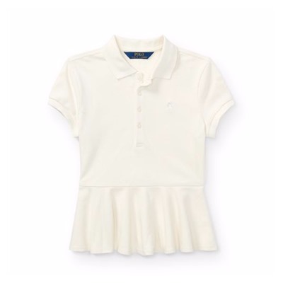 Cotton Peplum Polo Shirt