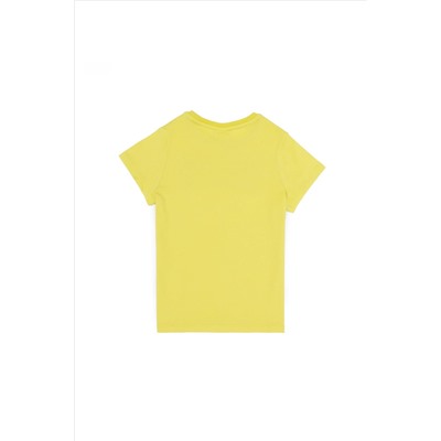 Erkek Çocuk Neon Sarı Bisiklet Yaka Tişört