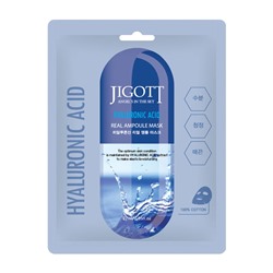 JIGOTT HYALURONIC ACID REAL AMPOULE MASK Тканевая маска для лица с гиалуроновой кислотой 27мл