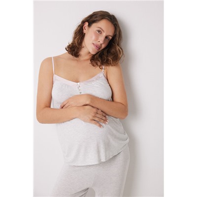 Pijama "maternity" soft touch gris