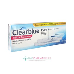 Clearblue Plus Test de Grossesse Tige Contrôle x2