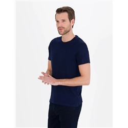 Lacivert Slim Fit Basic Tişört