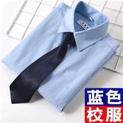 Рубашки для мальчиков, весенне-осенние детские синие рубашки, хлопок с длинными рукавами