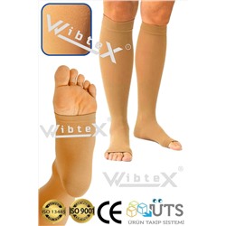 wibtex Diz Altı Varis Çorabı Burnu Açık (ten Rengi) Orta Basınç Ccl2(çift Bacak) WİB-V100-T