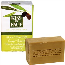 Kiss My Face, Мыло с чистым оливковым маслом, без отдушек, 8 унций (230 г)