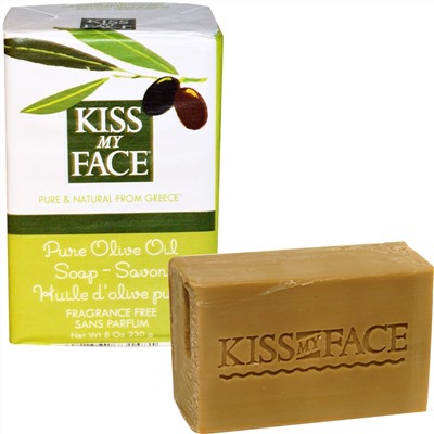 Kiss My Face, Мыло с чистым оливковым маслом, без отдушек, 8 унций (230 г)