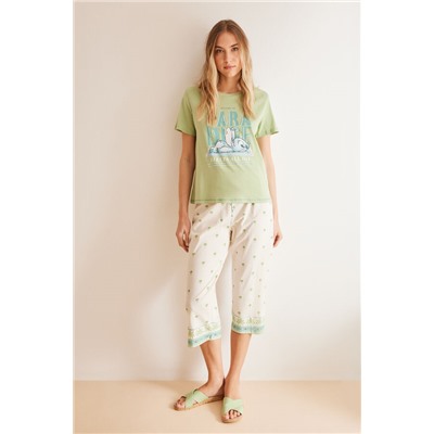 Pijama 100% algodón Capri palmeras