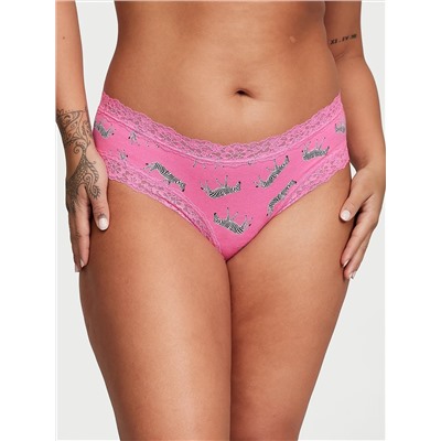 THE LACIE Lace-Waist Cotton Cheeky Panty