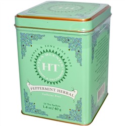 Harney & Sons, Мелколистовой чай, травы и мята, без кофеина, 20 пакетиков, 1.4 унций (40 г)