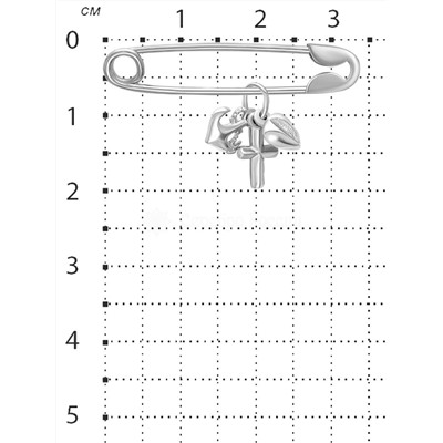 Булавка из серебра родированная Б-002