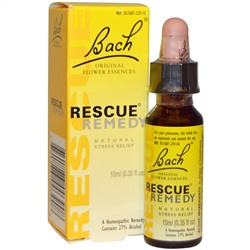 Bach, Оригинальное цветочное эфирное масло Rescue Remedy, 0,35 жидкой унции (10 мл)