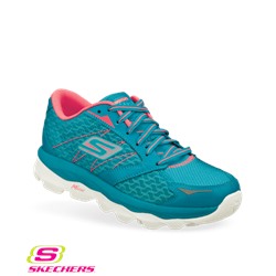 Skechers Women's GORun Ultra Athletic Nursing Shoe in Teal/Pink