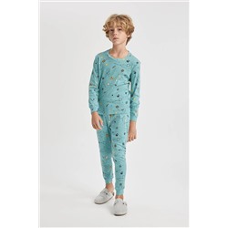 Defacto Erkek Çocuk Desenli Uzun Kollu Pijama Takımı B2371A823WN