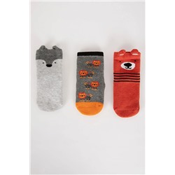 Defacto Erkek Bebek 3'lü Pamuklu Havlu Çorap B1421A5NS
