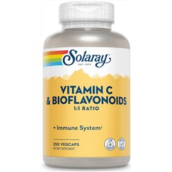 SOLARAY C w/Bioflavonoids, Veg Cap (Btl-Plastic) 500mg 100ct (250 CT, 125 Serv.)