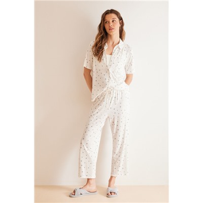 Pijama camisero Capri marfil