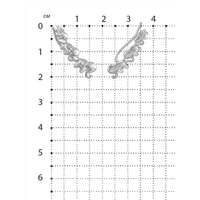 Серьги-продёвки из серебра родированные 925 пробы С-3394-Р