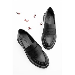 Marjin Kadın Loafer Günlük Klasik Ayakkabı Casual Makosen Fonle siyah 32103385049-1