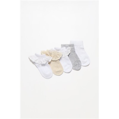 Pack de 5 pares de calcetines con puntilla