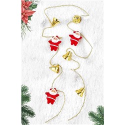 PEKSHOP Yılbaşı Çam Ağacı Süsü Zincir Süs Noel Babalı Yılbaşı Çanları 150 cm pek-agac-038