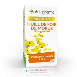 ArkoPharma ArkoGélules - Huile de Foie de Morue - Source de Vitamines A et D - 220 capsules