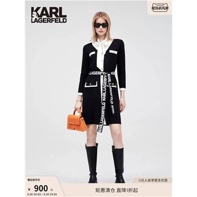 Kar*l Lagerfel*d  новинка, женское платье в классической черно-белой цветовой гамме, экспорт!