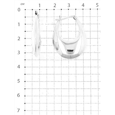 Серьги из серебра родированные 925 пробы 14526RHр