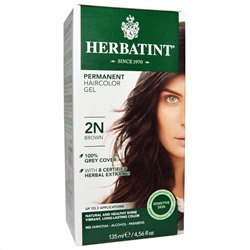 Herbatint, Перманентная краска-гель для волос, 2N, коричневый, 4,56 жидкой унции (135 мл)