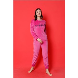 AHENGİM Woman Genç Pijama Takımı Fransız Kadife Paça Kol Manşetli Mevsimlik W20462253 1-2-10001194