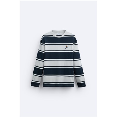 STRIPED EMBROIDERED T-SHIRT