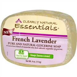 Clearly Natural, Натуральное чистое глицериновое мыло, французская лаванда, 113 г (4 унции)