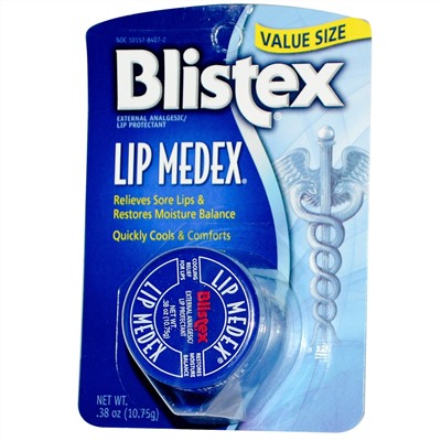 Blistex, Lip Medex, Наружное обезболивающее защитное средство для губ, 0.38 унции (10.75 г)