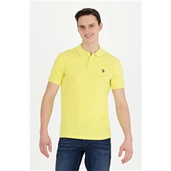 U.S. Polo Assn. Erkek Neon Sarı Polo Yaka T-shirt Basic GTP04IY023