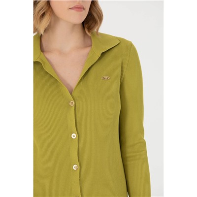 Kadın Fıstık Yeşili Triko Elbise