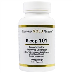 California Gold Nutrition, CGN, Targeted Support, Sleep 101, 60 растительных капсул