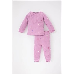 Defacto Kız Bebek Yıldız Desenli Uzun Kollu Pijama Takımı A9406A523AU