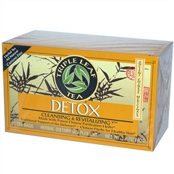 Triple Leaf Tea, Detox, 20 чайных пакетиков, 1.4 унций (40 г)