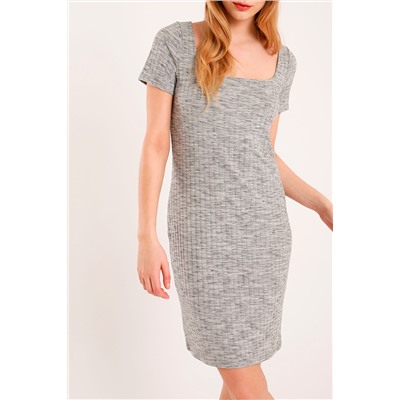 Vestido recto Gris jaspeado