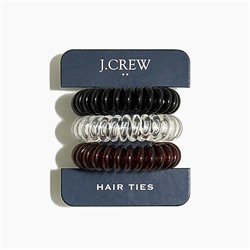 Three-pack spiral hair ties