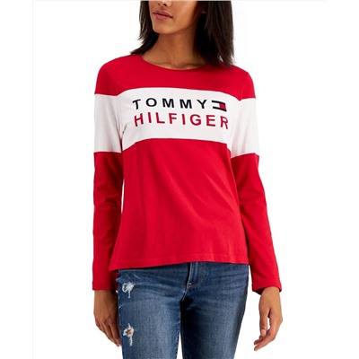 Tommy Hilfiger Long-Sleeve Colorblocked Logo T-Shirt
