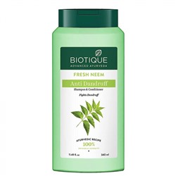BIOTIQUE Fresh neem anti dandruff shampoo &amp; conditioner Шампунь-кондиционер для волос против перхоти с нимом 120мл