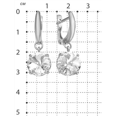 Серьги из серебра с кристаллами Swarovski родированные 925 пробы 0015с-001